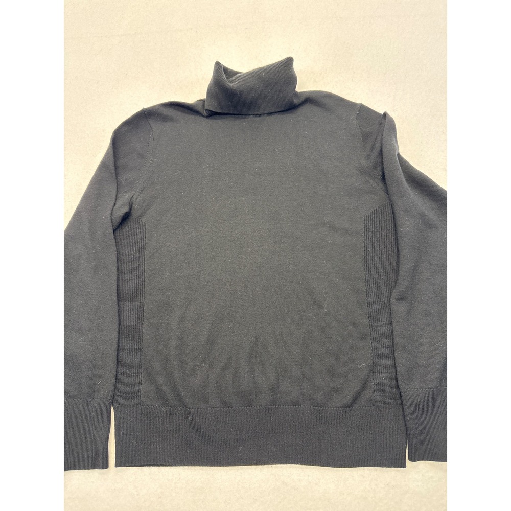Banana Republic Black Extra Fine Merino Wool Turtleneck Sweater Small